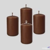 Kép 1/3 - Adventi gyertya matt barna Barna 4x4x6cm darabos! a termék ára 1db-ra értendő!