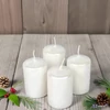 Adventi gyertya metál intenzív Fehér 4x4x6cm gyöngyházfehér a termék ára 1db-ra értendő!