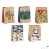 Kép 1/2 - Ajándéktasak karácsonyi Natúr/Eco vegyes mintával 13x18x8cm /a minta nem választható/