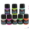 Kép 2/2 - Akrilfesték sötétben világító Pentart Glow 30ml zöldesfehér 6147