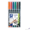 Kép 1/2 - Alkoholos marker Staedtler Lumocolor 313 S OHP 0,4mm tűhegyű 6szín Írószerek STAEDTLER 313 WP6