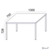 Általános asztal fémlábbal 75x130cm MAYAH Freedom SV-38 fehér