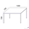 Kép 3/3 - Általános asztal fémlábbal 75x130cm MAYAH Freedom SV-38 fehér