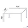 Kép 3/3 - Általános asztal fémlábbal 75x150cm MAYAH Freedom SV-39 fehér