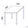 Kép 3/3 - Általános asztal fémlábbal 75x75cm MAYAH Freedom SV-37 fehér