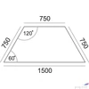 Kép 4/4 - Általános asztal fémlábbal trapéz alakú 75x150/75cm MAYAH Freedom SV-41 fehér