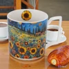 Bögre porcelán 450ml MODERN SUNFLOWER FIELD-napraforgó Díszdobozban