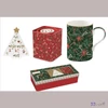 Bögre porcelán 3,5dl +teafiltertartó 8,5x10,5cm+fémdobo dobozban