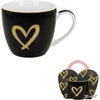 Bögre porcelán 460ml díszcsomagolásban, Dark Blue Gold Heart