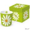 Bögre porcelán 4dl dobozban, Happy Flower green