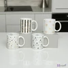 Bögre porcelán karácsony 24' elegáns fehér arany fekete minta 8x13x10 sdkae