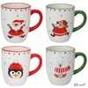 Bögre porcelán karácsony Mikulás mintás 11,5cm 4féle kézzel festett KPM25