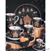 Bögre porcelán karácsony 3dl tetővel fémszűrővel, Gingerbread dobozban