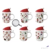 Kép 1/5 - Bögre Porcelán karácsonyi 3,7dl tetővel fémszűrővel,Christmas Frie dobozban