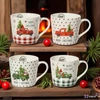 Bögre porcelán karácsony fehér mintás 4 féle 9,8x8,8cm SDKAE25