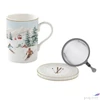 Kép 1/2 - Bögre Porcelán karácsonyi 3,5dl szűrős tetővel Chalet dobozban