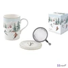 Bögre porcelán karácsony 3,5dl szűrős tetővel Chalet dobozban