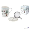 Kép 2/2 - Bögre Porcelán karácsonyi 3,5dl szűrős tetővel Chalet dobozban