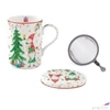 Kép 1/2 - Bögre Porcelán karácsonyi 3,5dl szűrős tetővel Ready for Christmas dobozban