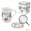 Bögre porcelán szűrővel 3,5dl tetővel White Forest dobozban