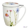 Bögre porcelán 360ml COLORS OF NATURE-virágos Díszdobozban rozsdamentes teaszűrővel