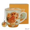 Bögre teafőzővel porcelán SUNFLOWERS inspired by Van Gogh Díszdobozban