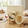 Bögre porcelán 450ml DRAGONFLIES ECRU Díszdobozban teaszűrővel