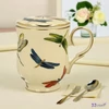 Bögre porcelán 450ml DRAGONFLIES ECRU Díszdobozban teaszűrővel