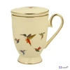 Bögre porcelán 400ml HUMMINGBIRD ECRU-kolibris Díszdobozban teaszűrővel