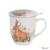 Bögre porcelán 400ml World of Animals HARE-nyuszis Díszdobozban teaszűrővel