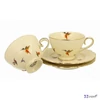Csésze aljjal porcelán 260ml HUMMINGBIRD ECRU 2 db/szett Díszdobozban