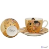 Csésze aljjal porcelán 270ml (Klimt) THE KISS ECRU 2 db/szett Díszdobozban