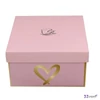 Csésze aljjal porcelán 250ml Pink - GOLD HEART-szíves Díszdobozban
