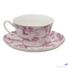 Kép 2/4 - Csésze+alj Porcelán 2,5dl keleti tájas, pink