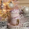 Kép 4/4 - Csésze+alj Porcelán 2,5dl keleti tájas, pink