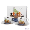 Csésze+Alj porcelán 2 személye 90ml cats crew