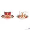 Kép 1/2 - Csésze+alj Porcelán karácsonyi 75ml Gingerbread Fancy 2db-os dobozban