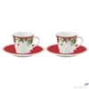 Kép 1/2 - Csésze+alj Porcelán karácsonyi 80ml Christmas Berries 2db-os dobozban