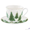 Kép 1/2 - Csésze+alj porcelán reggeliző 4dl Festive Trees dobozban