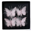 Kép 1/3 - Dekor pillangó 24' csiptetős, organza anyag, rózsaszín 4 db/csomag 4 cm sdkae 1db/ár