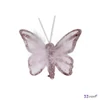 Dekor pillangó 24' csiptetős, organza anyag, rózsaszín 4 db/csomag 4 cm sdkae 1db/ár