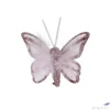 Kép 2/3 - Dekor pillangó 24' csiptetős, organza anyag, rózsaszín 4 db/csomag 4 cm sdkae 1db/ár