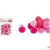 Kép 2/2 - Dekor pompom 1,5cm vegyes rózsaszín 1,5cm 50db-os 25