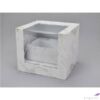 Kép 1/2 - Díszdoboz felnyitható kocka fiókkal márvány 23,5x20,5x20,5cm