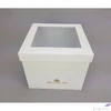 Kép 2/2 - Díszdoboz karton virágbox és bonbon doboz tetővel fehér méretek: 18.5x18.5x15.5cm