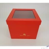 Kép 2/2 - Díszdoboz karton virágbox és bonbon doboz tetővel piros méretek: 18.5x18.5x15.5cm