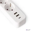 Elosztósor 3 aljzat 1 5 m USB kapcsolóval ENTAC fehér