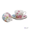 Eszpresszó csésze aljjal 110ml JUNE 2 db/set porcelán Díszdobozban