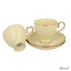 Eszpresszó csésze aljjal 110ml VICTORIA ECRU 2 db /szett porcelán Díszdobozban