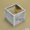 Kép 1/2 - Fa dekor tároló szürke festett, 9x9x8cm GRAVÍROZHATÓ!